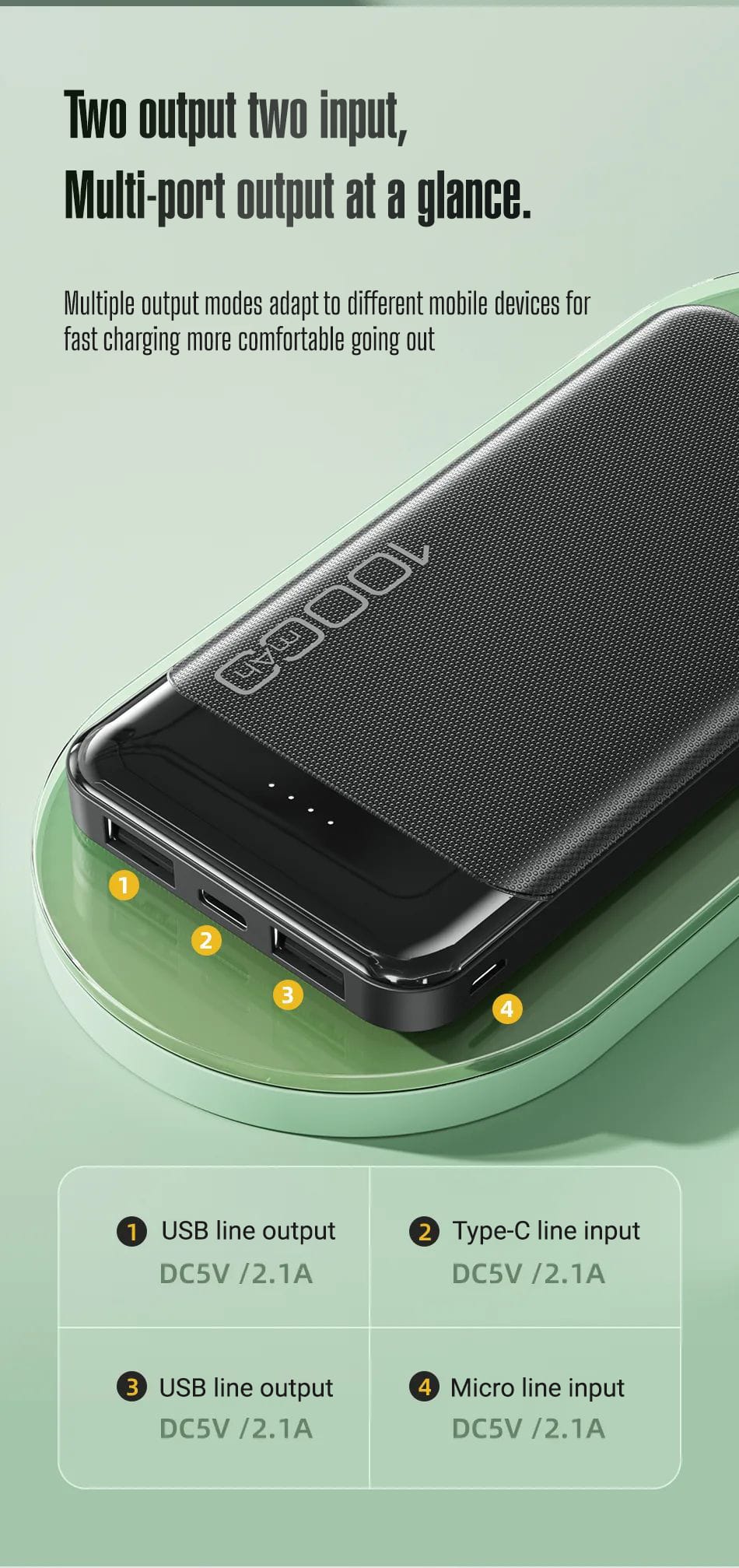 Awei P37K 10000mAh 2.1A Fast Charging Power Bank