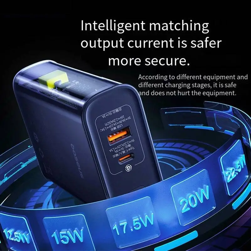 Baseus PPTSZ10 Semi Transparent 22.5W 10000mAh Digital Display Power Bank