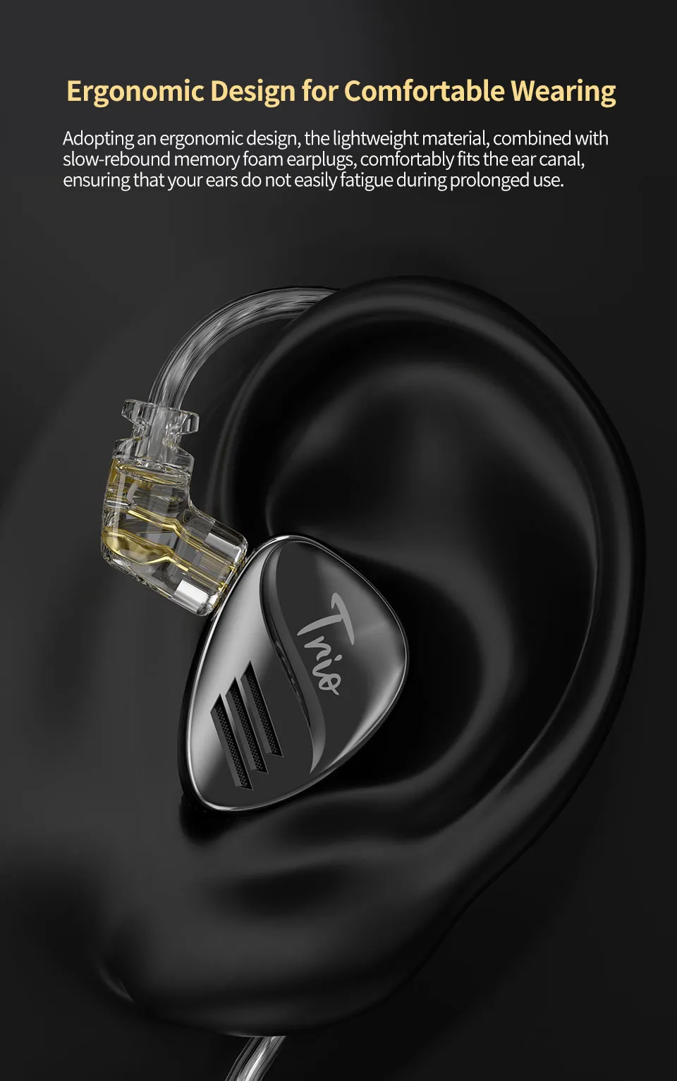 CCA Trio 3x8mm Dynamic Driver In Ear Monitor