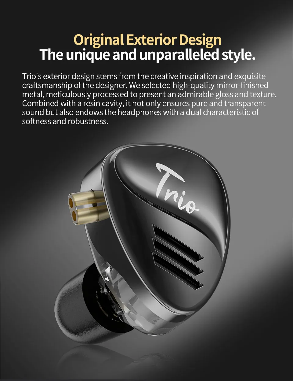 CCA Trio 3x8mm Dynamic Driver In Ear Monitor