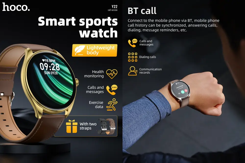 HOCO Y22 AMOLED Bluetooth Sports Smart Watch (3)