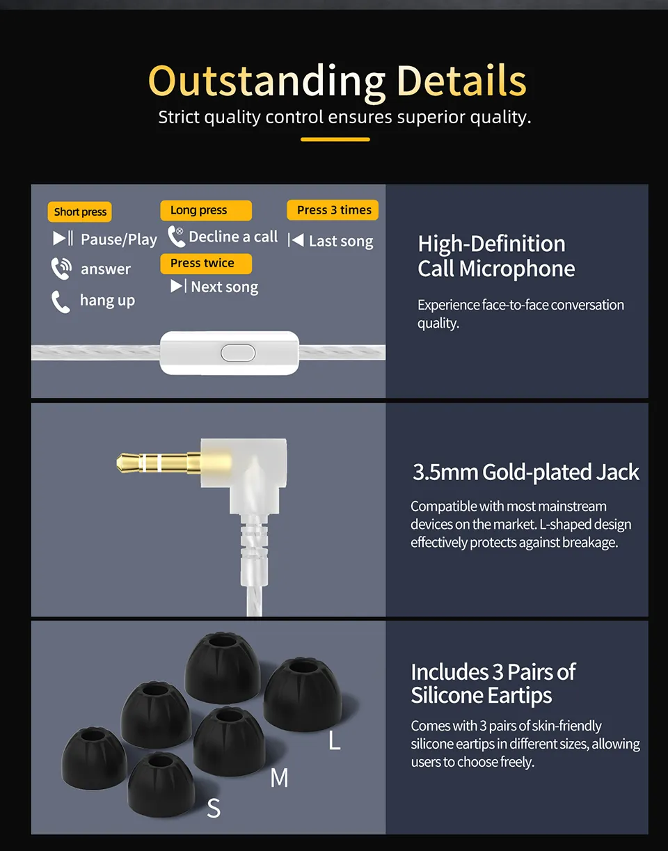 KZ AS10 PRO Professional 5 BAs IEM Pursuing Ultimate Sound Performance