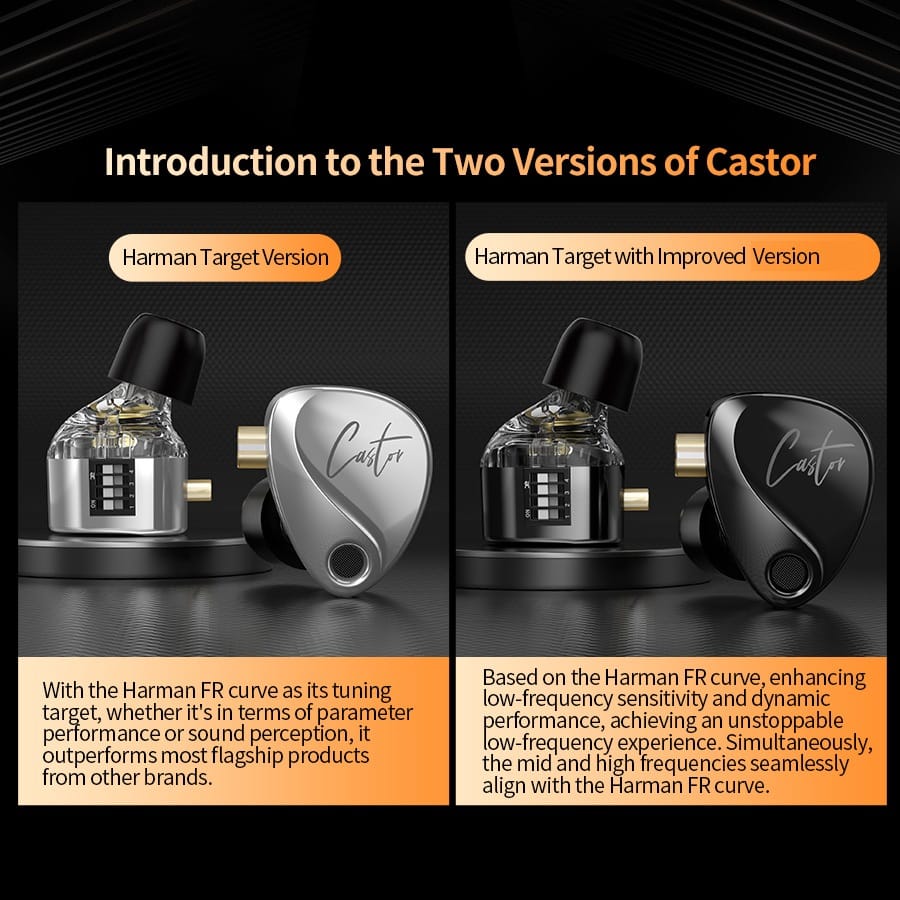 KZ Castor Tuning Adjustable Dual Driver IEM Earphones