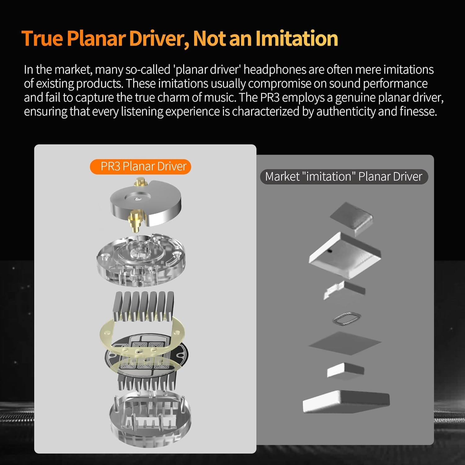 KZ PR3 Earphones 13.2MM Planar Driver in Ear Monitor Headphones