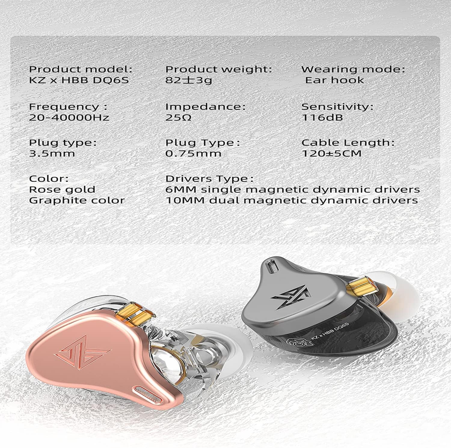 KZ x HBB DQ6S Dynamic Driver Array Earphone