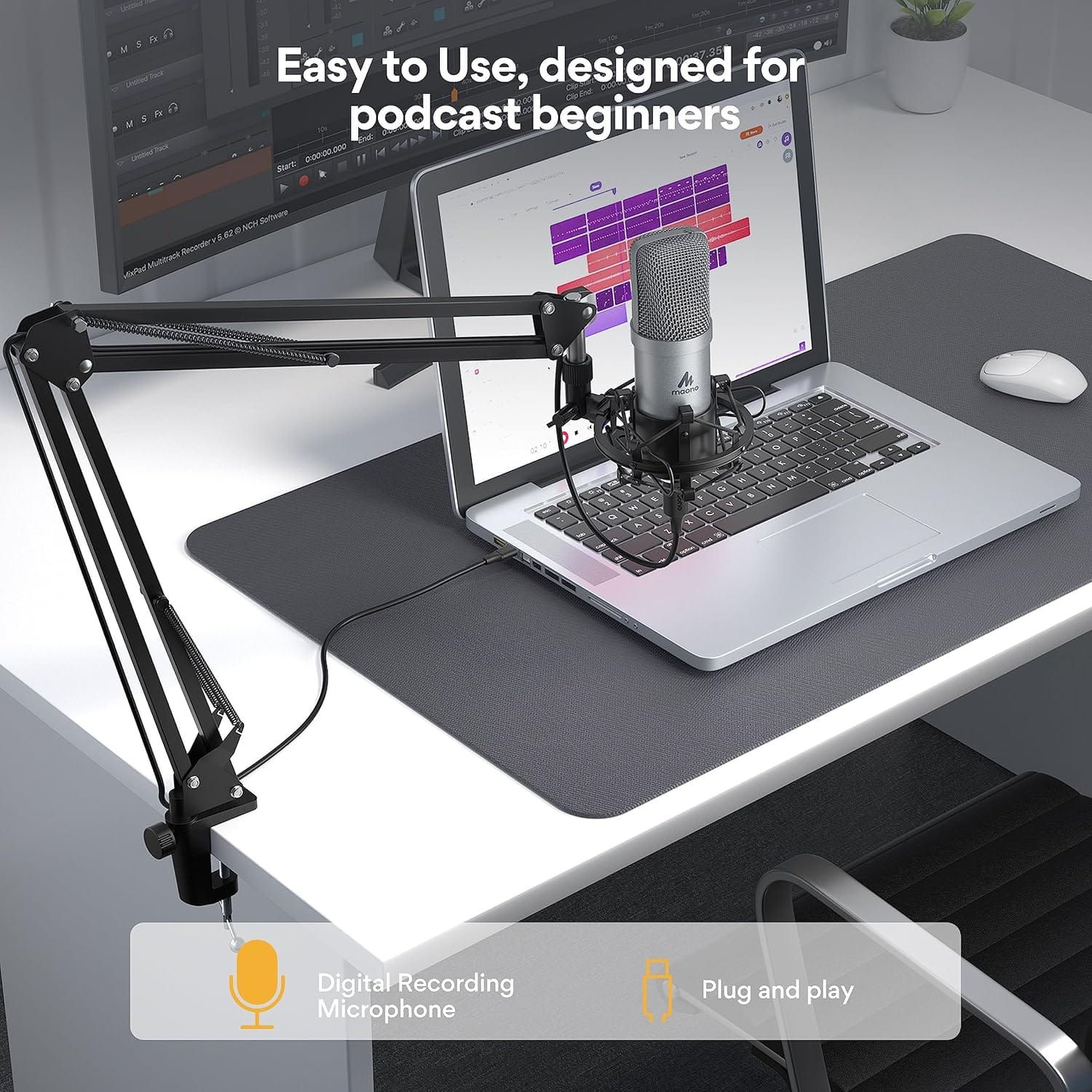 Maono AU-A04 192KHZ24BIT Plug & Play USB Microphone