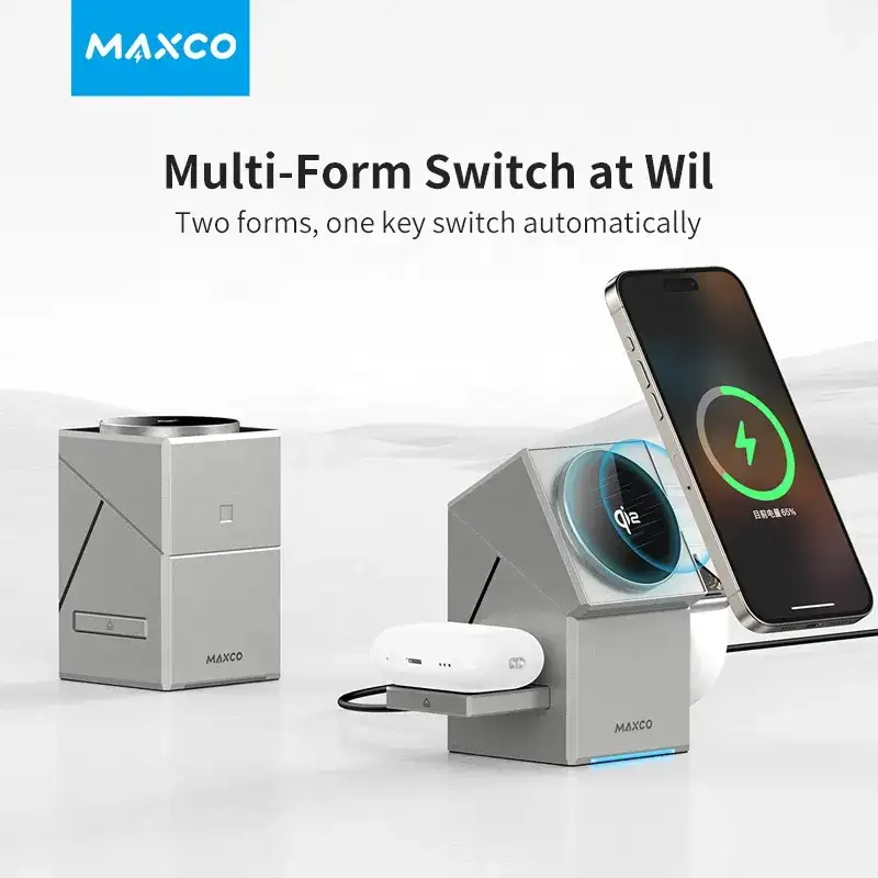 Maxco MW11 Geometry Qi2 3 in 1 Magsafe Wireless Charger