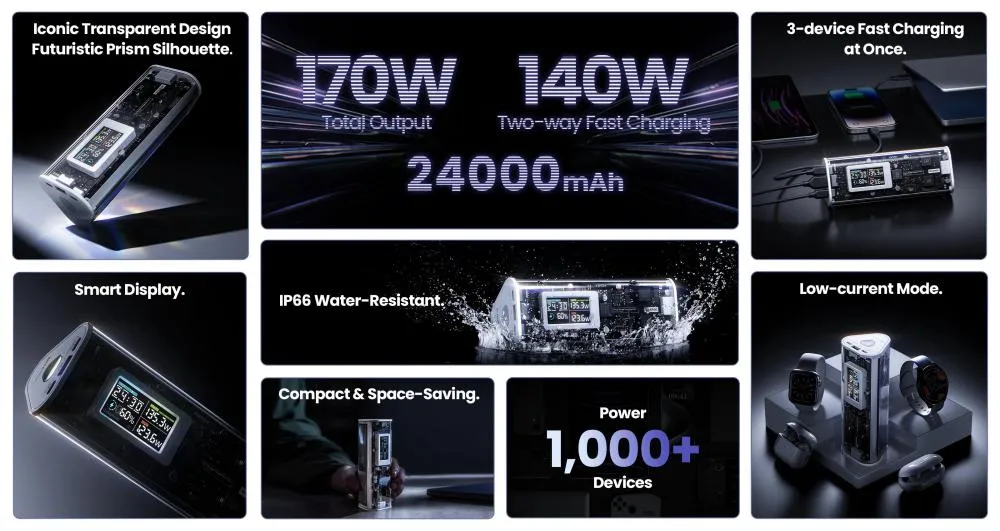 SHARGEEK 170 Power Bank 170W Output 24,000mAh
