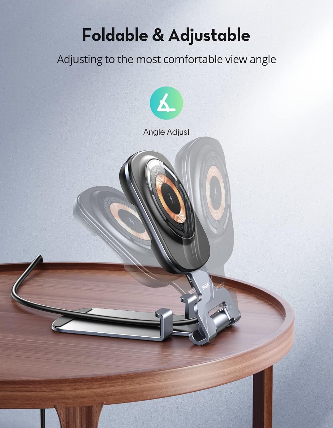 THREEKEY ‎TK-32 Foldable MagSafe Charger Stand 15W for iPhone & AirPods