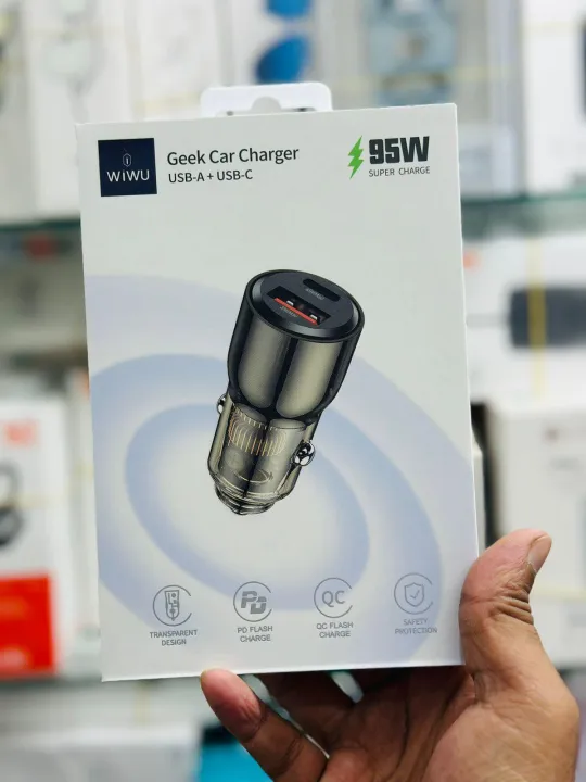 WIWU WI-QC012 95W PD+QC Kirsite Geek Fast Car Charger