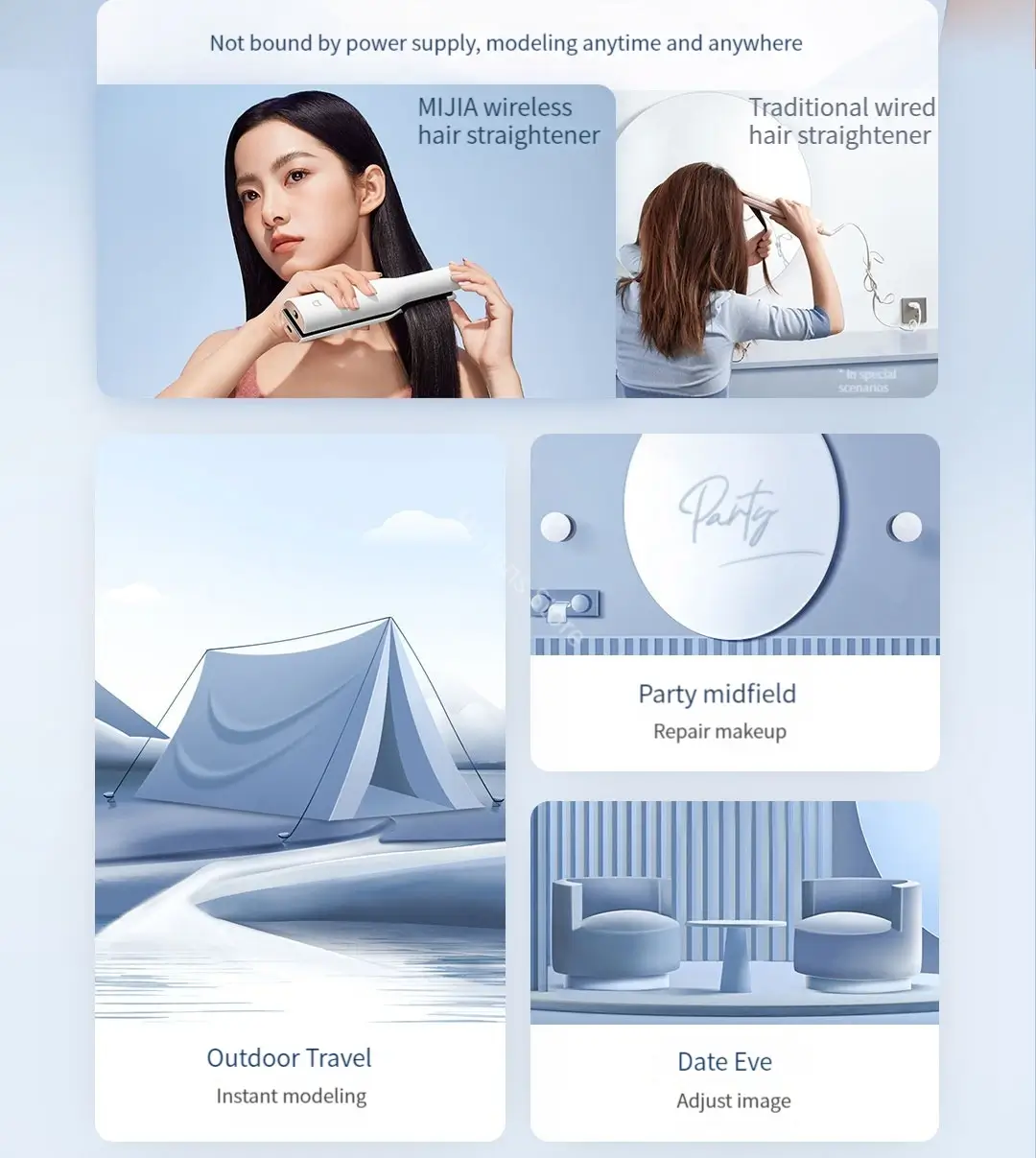 Xiaomi Mijia Wireless Straight Hair Clip Professional Straightener (2)