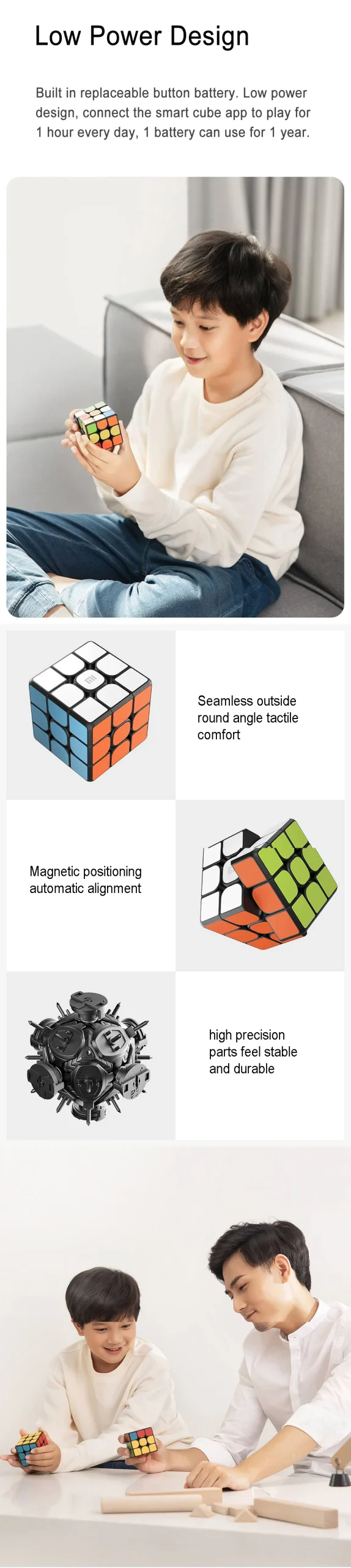 Xiaomi Smart Magic Cube APP Control Educational Puzzles Toy 3D Dynamic Graphics