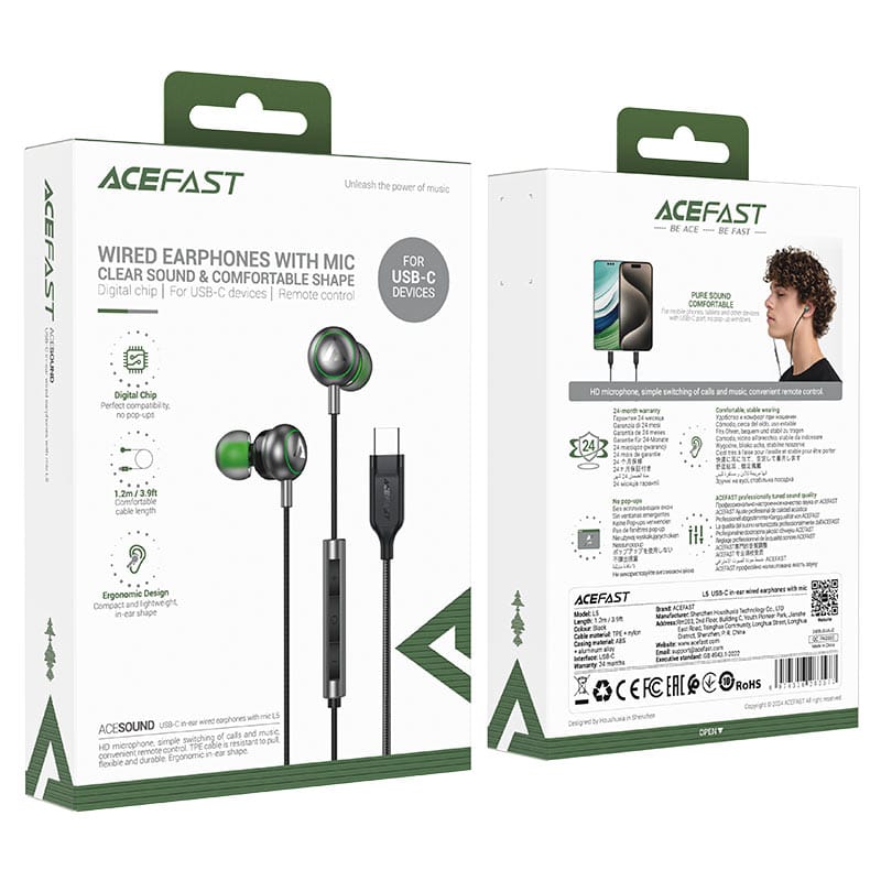 ACEFAST L5 USB-C In-Ear Wired Earphones with Mic