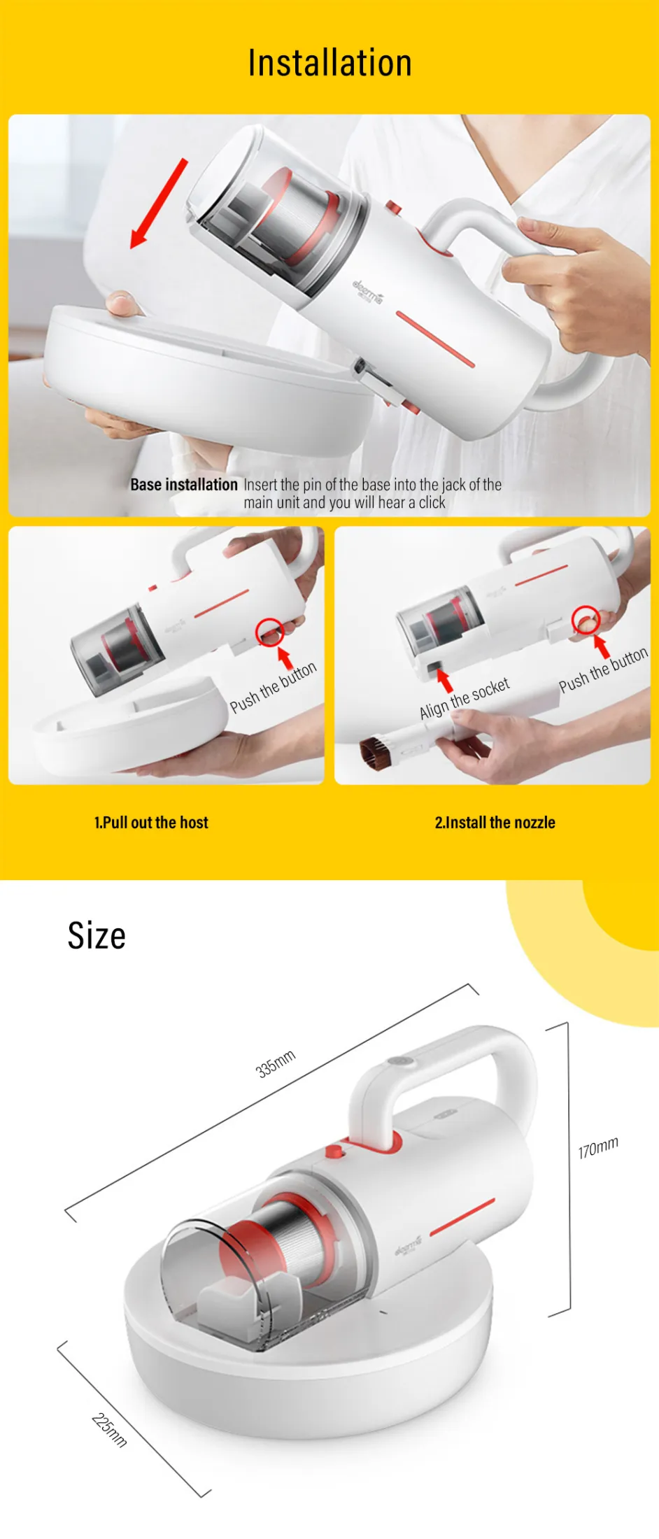 Deerma CM1900 Cordless Dust Mite Vacuum Cleaner