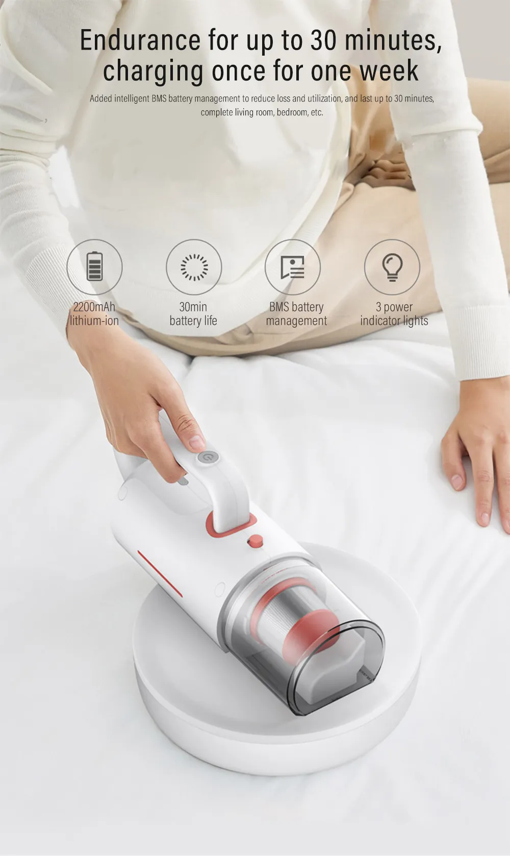 Deerma CM1900 Cordless Dust Mite Vacuum Cleaner