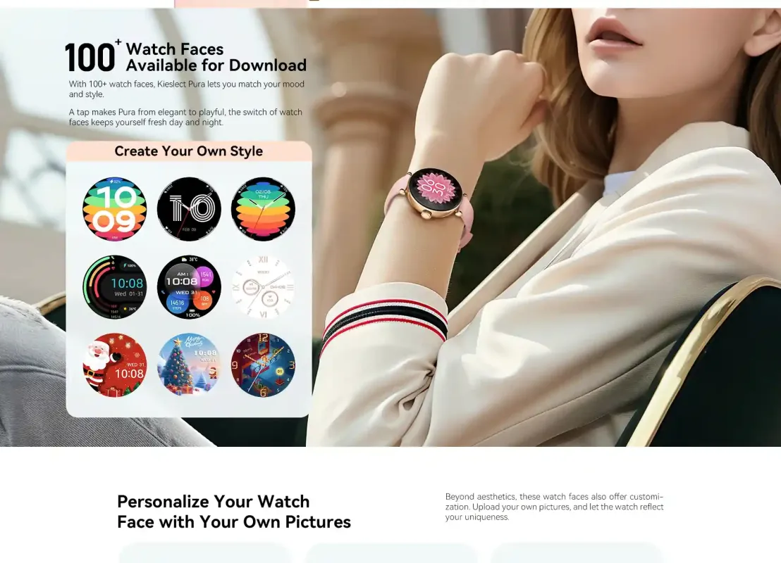 Kieslect Pura Reno Smart watch For Women’s with Fitness Tracking