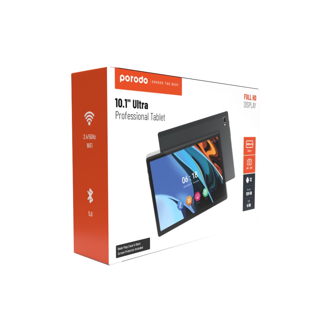 Porodo 10.1" Ultra Professional Tablet - Black