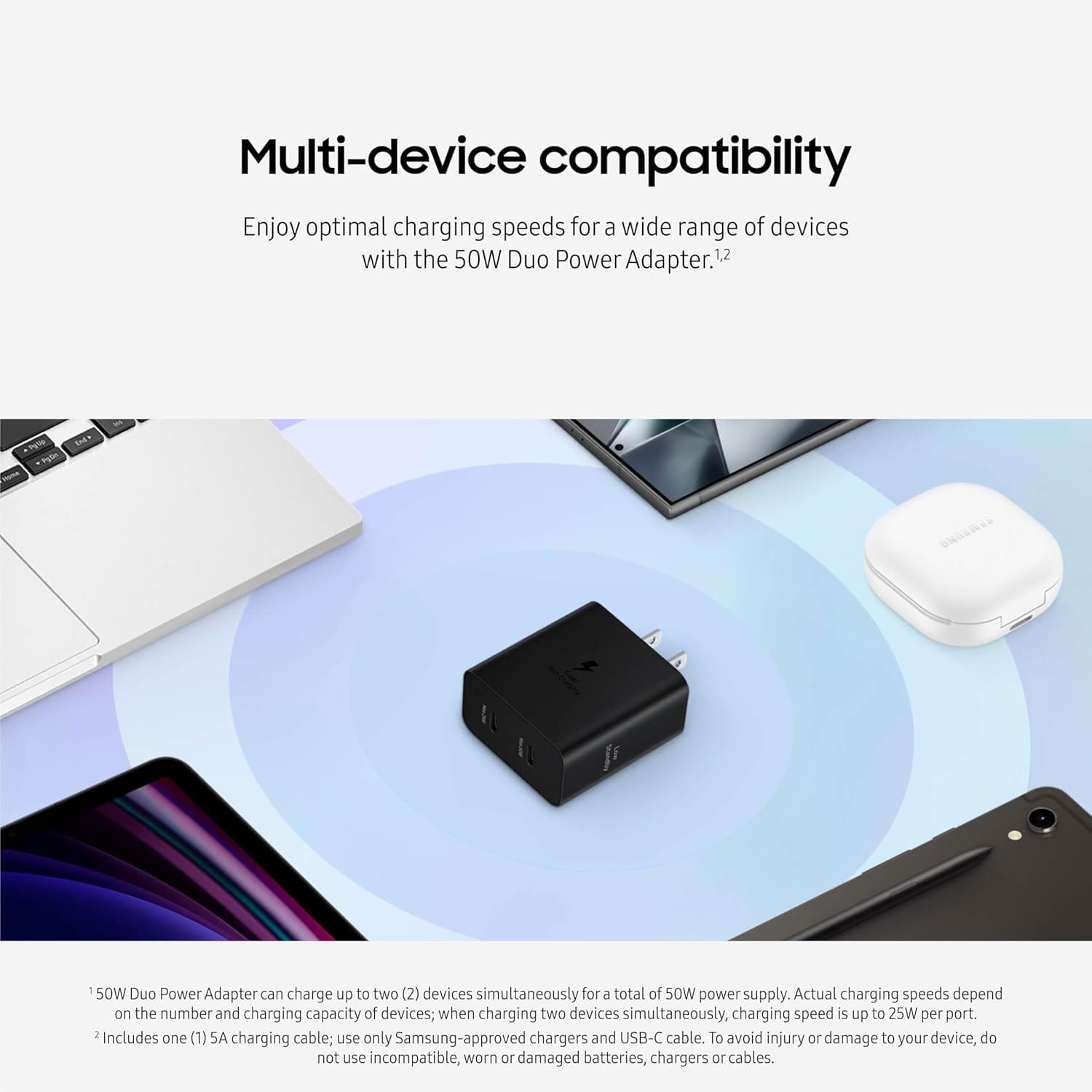 Samsung 50W Duo Power Adapter with USB-C 5A Cable