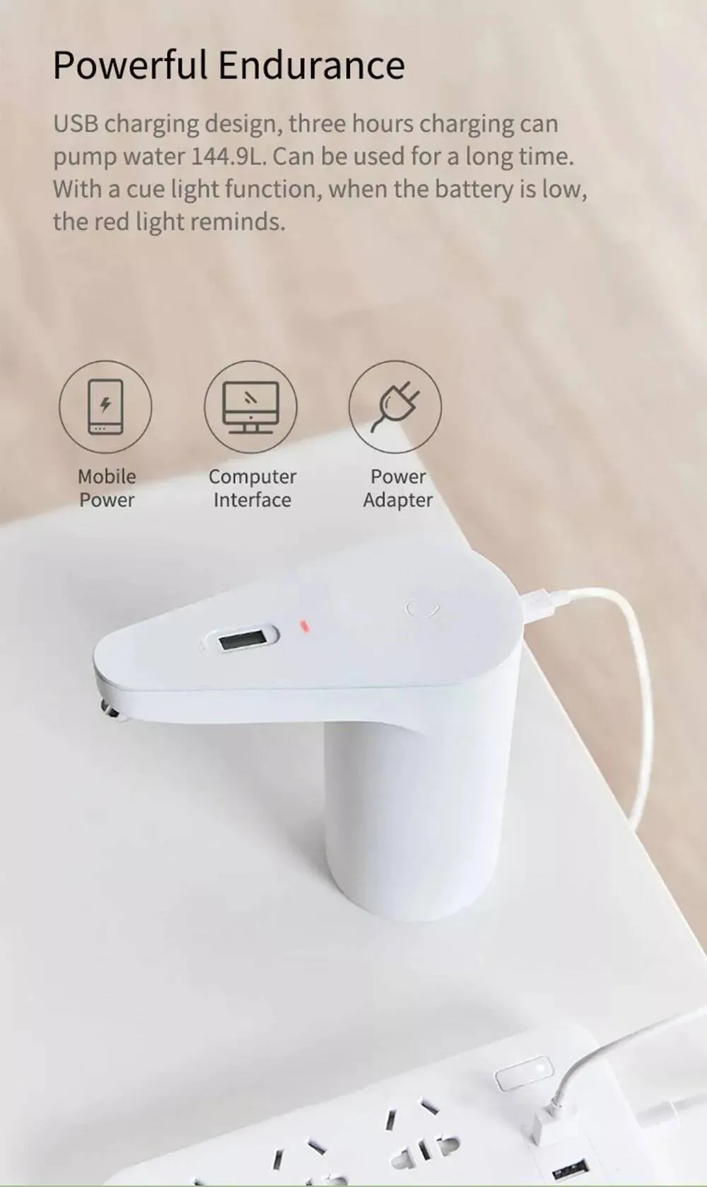 Xiaomi XiaoLang TDS Automatic Water Pump Rechargeable Electric Dispenser