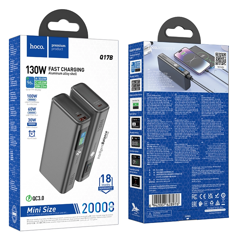 Hoco Q17B Electric 130W Power Bank (20000mah)