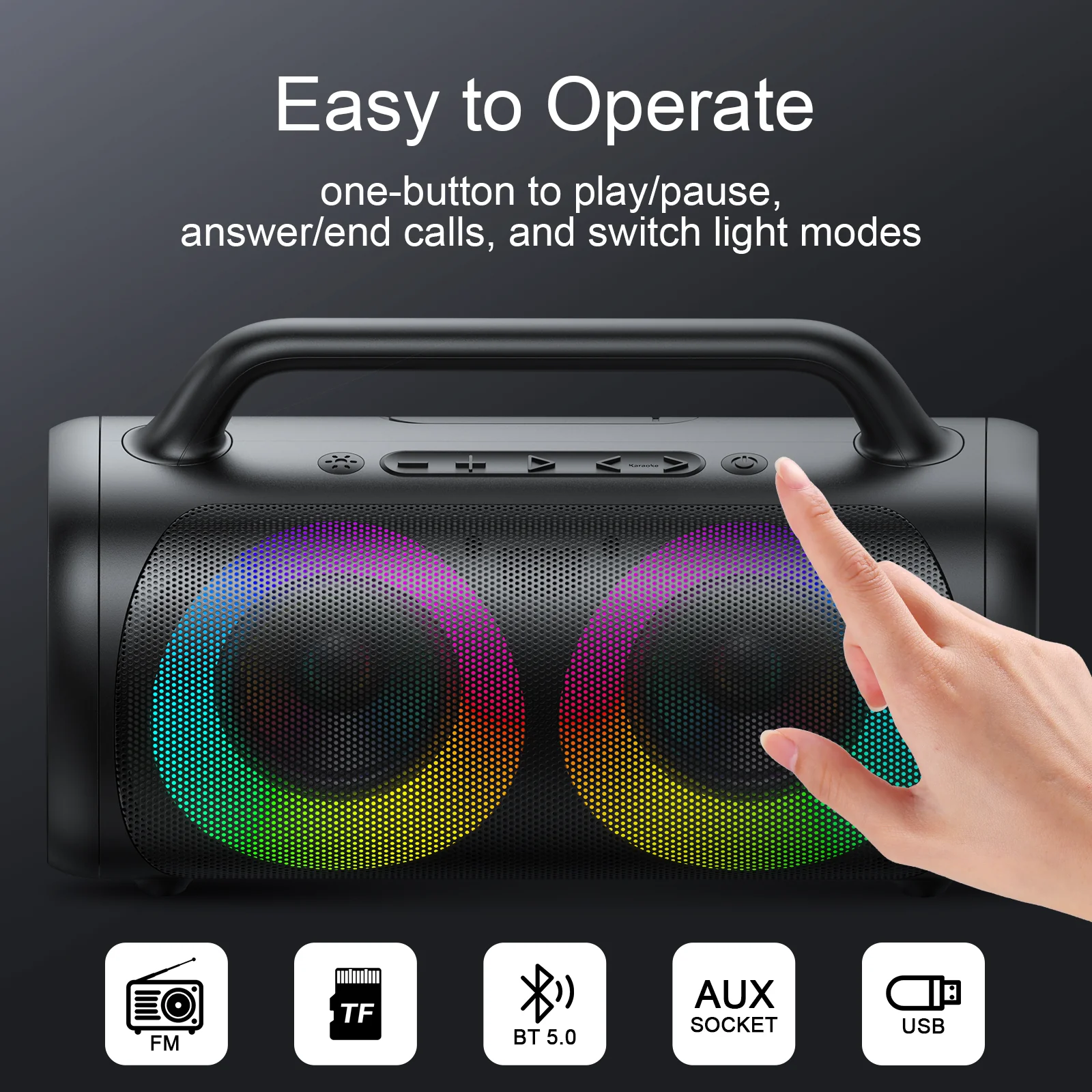 JOYROOM JR-MW02 40W Waterproof RGB Bluetooth Wireless Speaker