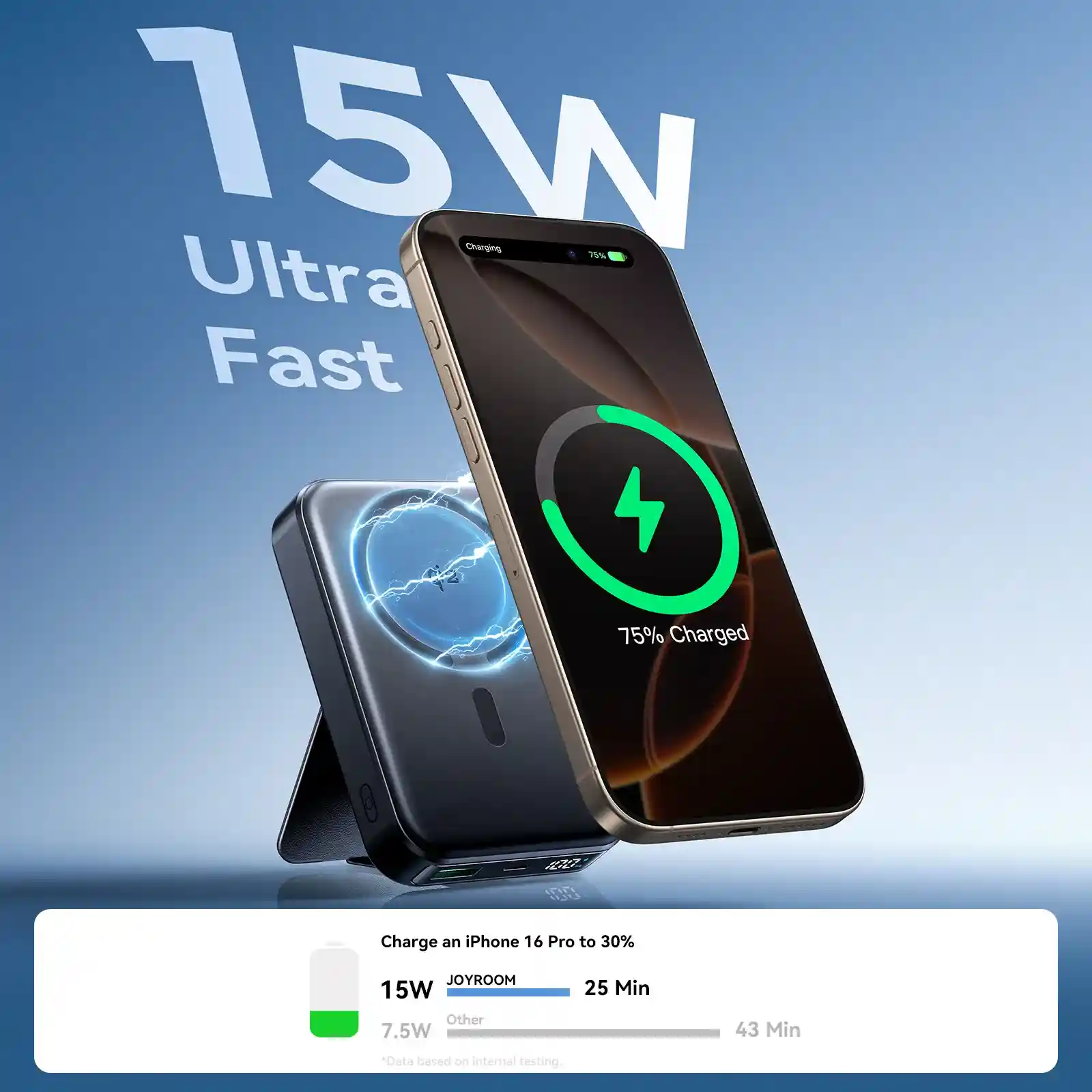 Joyroom JR-PBM11 QI2 22.5W Magnetic Wireless Power Bank with Holder 10000mAh