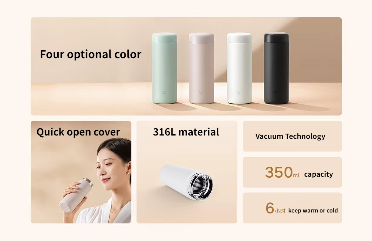 Mijia Thermos Cup Pocket Version 350ML Compact and Efficient