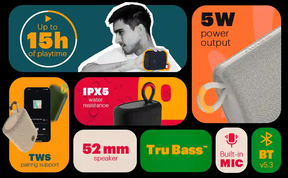 Noise Vibe 2 Portable Wireless Speaker 5W