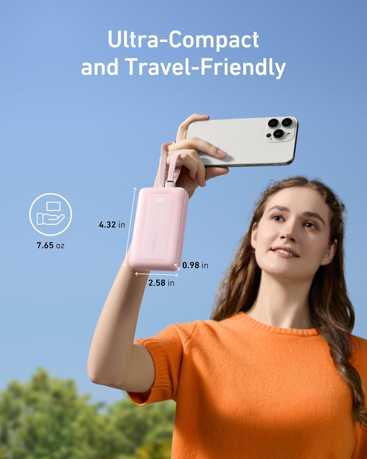 Anker Zolo Power Bank 10000mAh 30W Max Fast Portable Charger with Built-in USB-C (A1680)