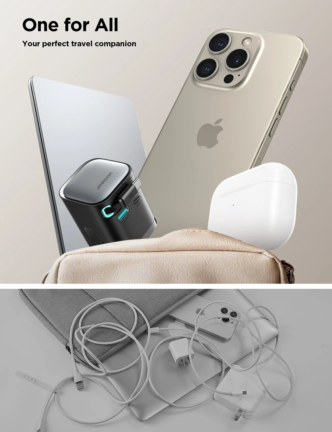 Joyroom JR-TCL02 GaN 65W Charger with Retractable Cable