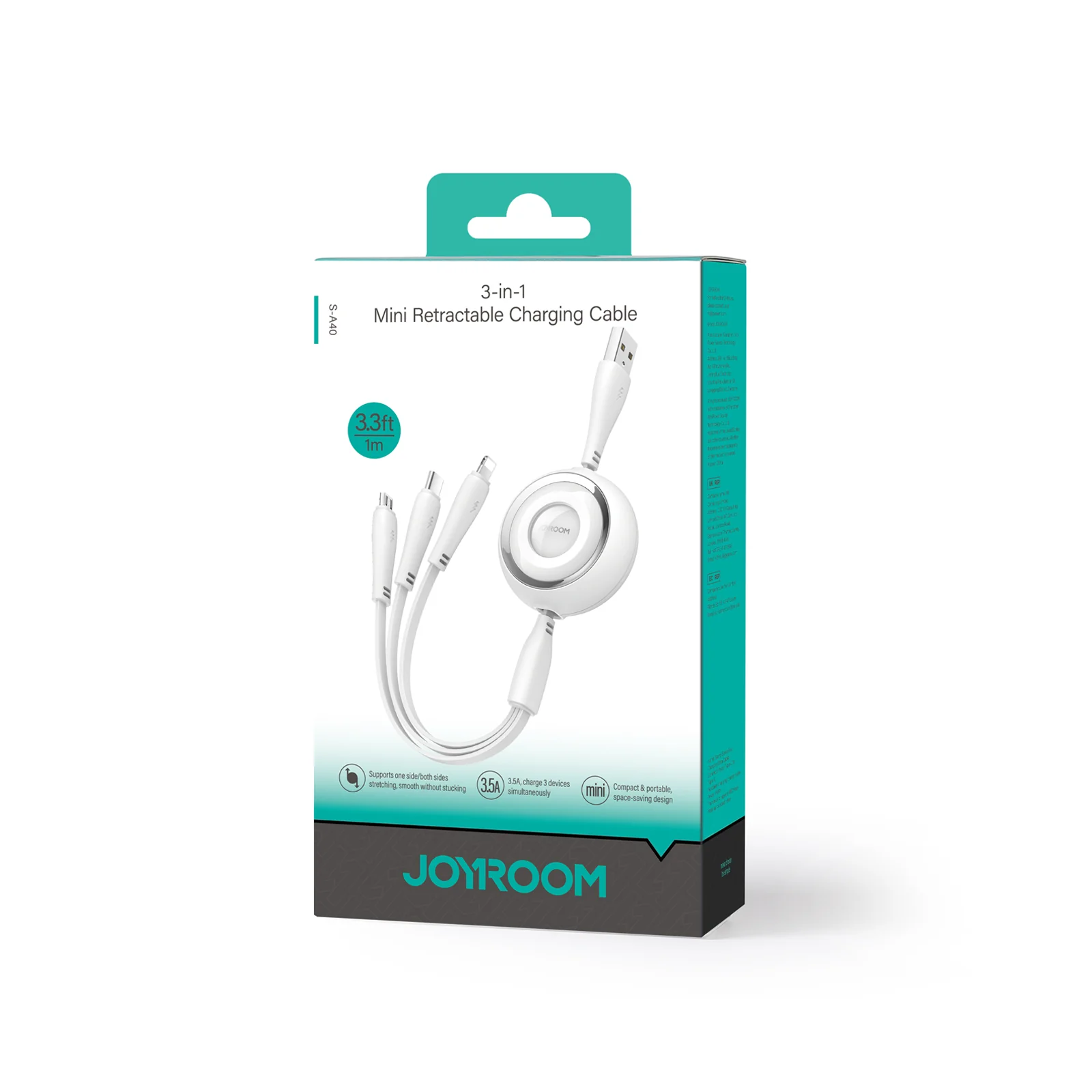 Joyroom S-A40 Colorful Series 1M 30W Type-C to 3-in-1 Fast Charging Cable