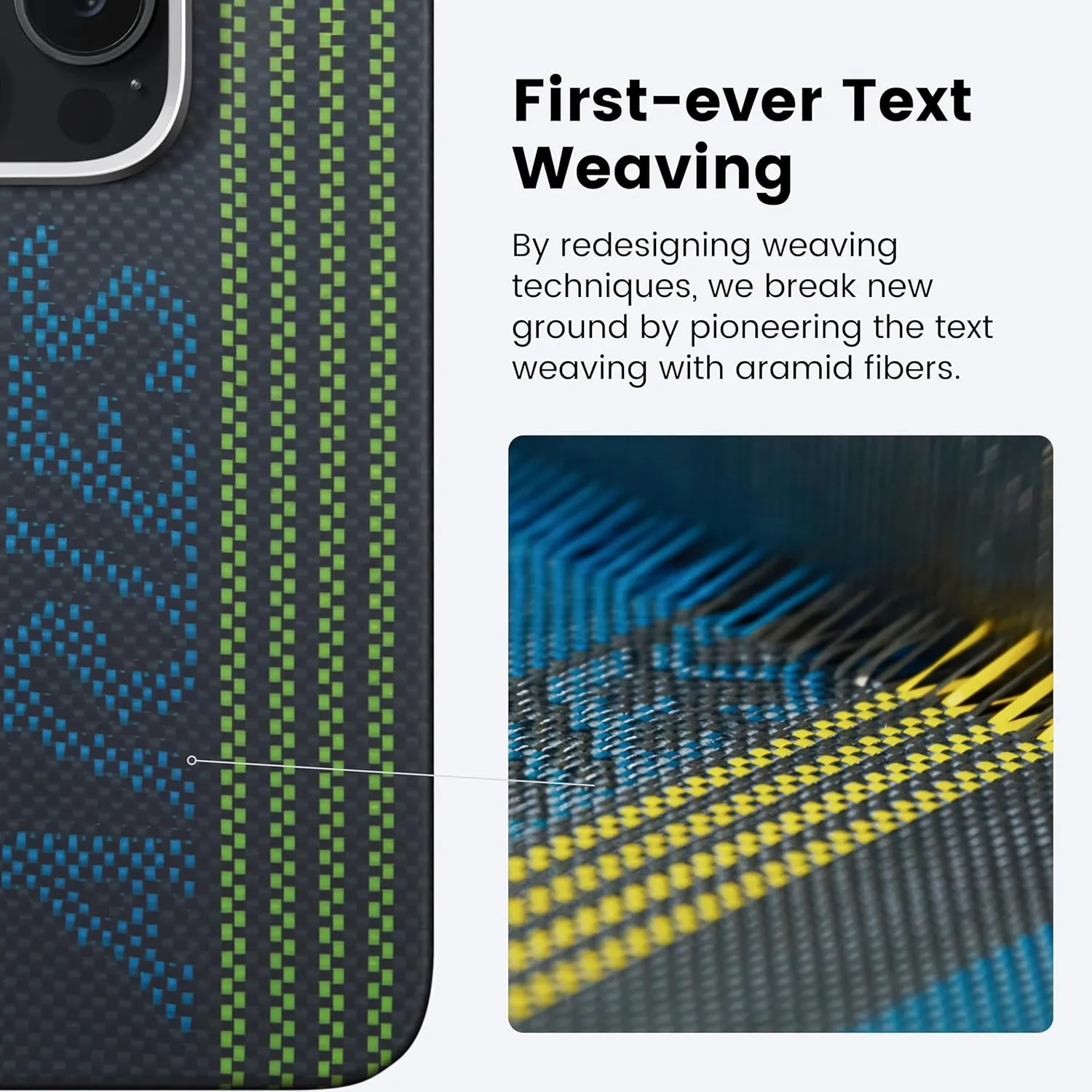 Pitaka Aries Tactile Woven Case for iPhone 16 Pro / 16 Pro Max -Credit Card