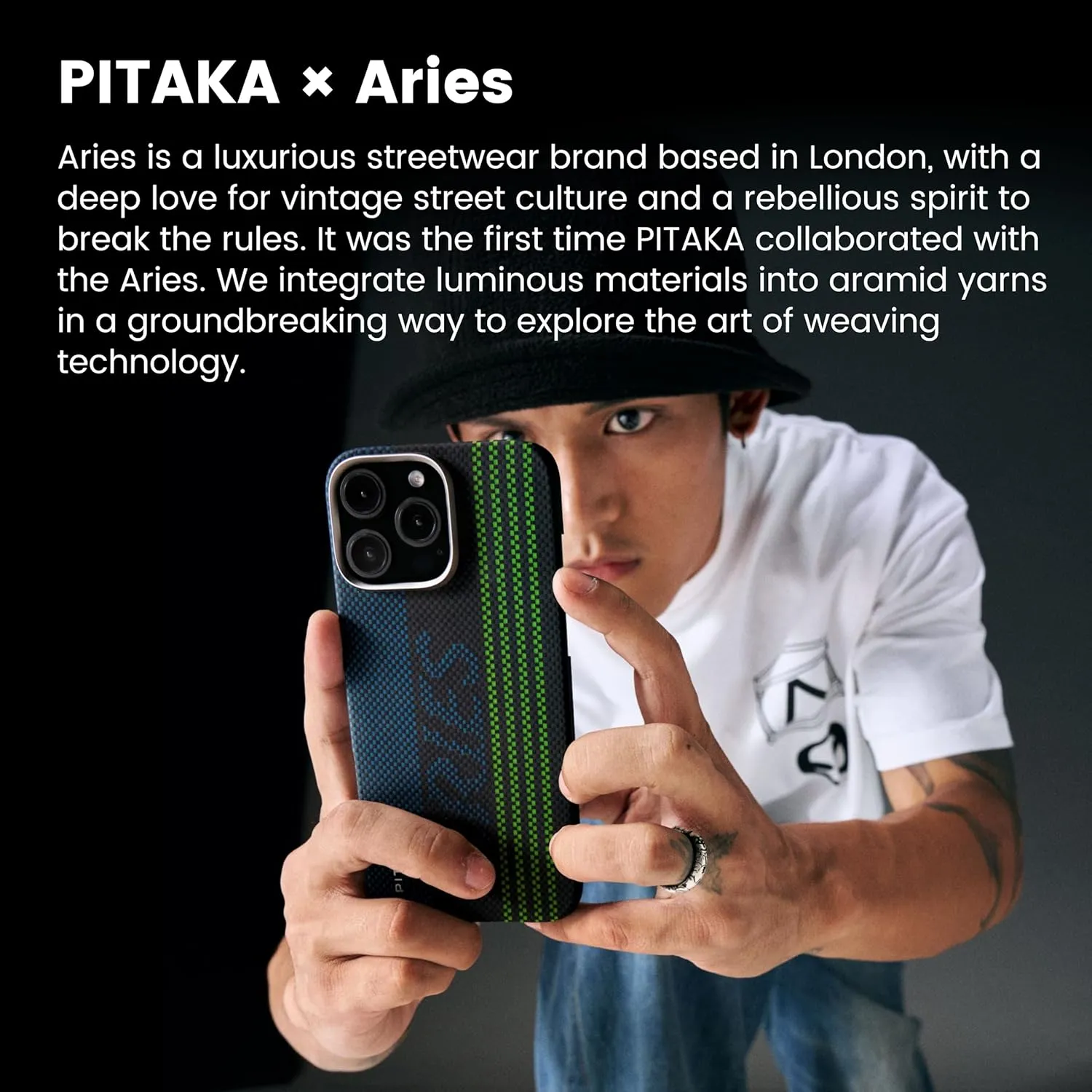 Pitaka Aries Tactile Woven Case for iPhone 16 Pro / 16 Pro Max -Credit Card