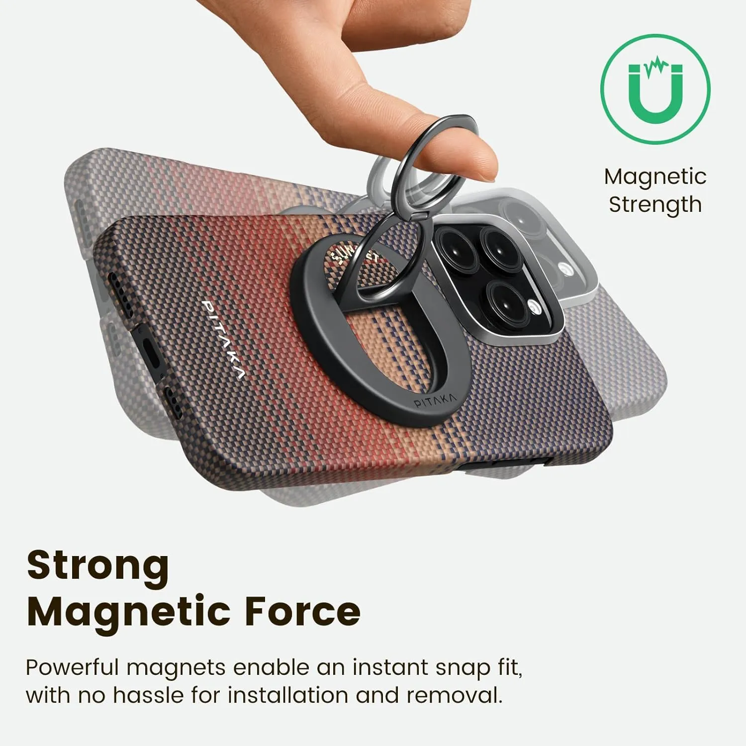 Pitaka MagEZ Grip 3 360 Degree Rotation Magnetic Double-ring with NFC function