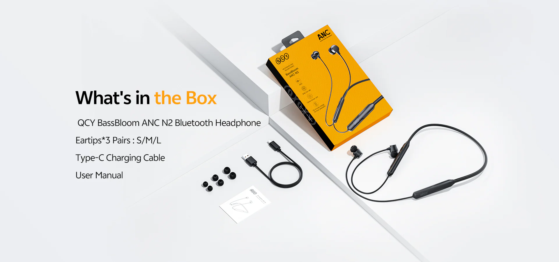 QCY BassBloom ANC N2 In-ear Neckband Headphones