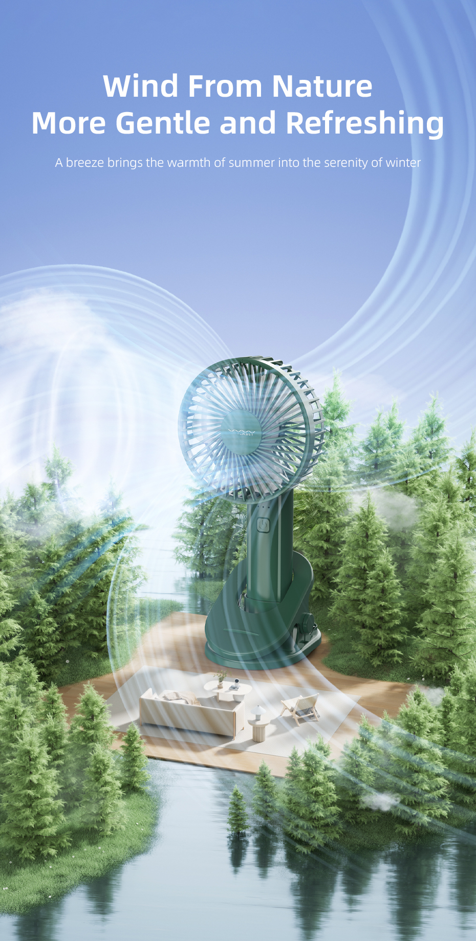 Vyvylabs D02 Handheld Foldable Clip Fan