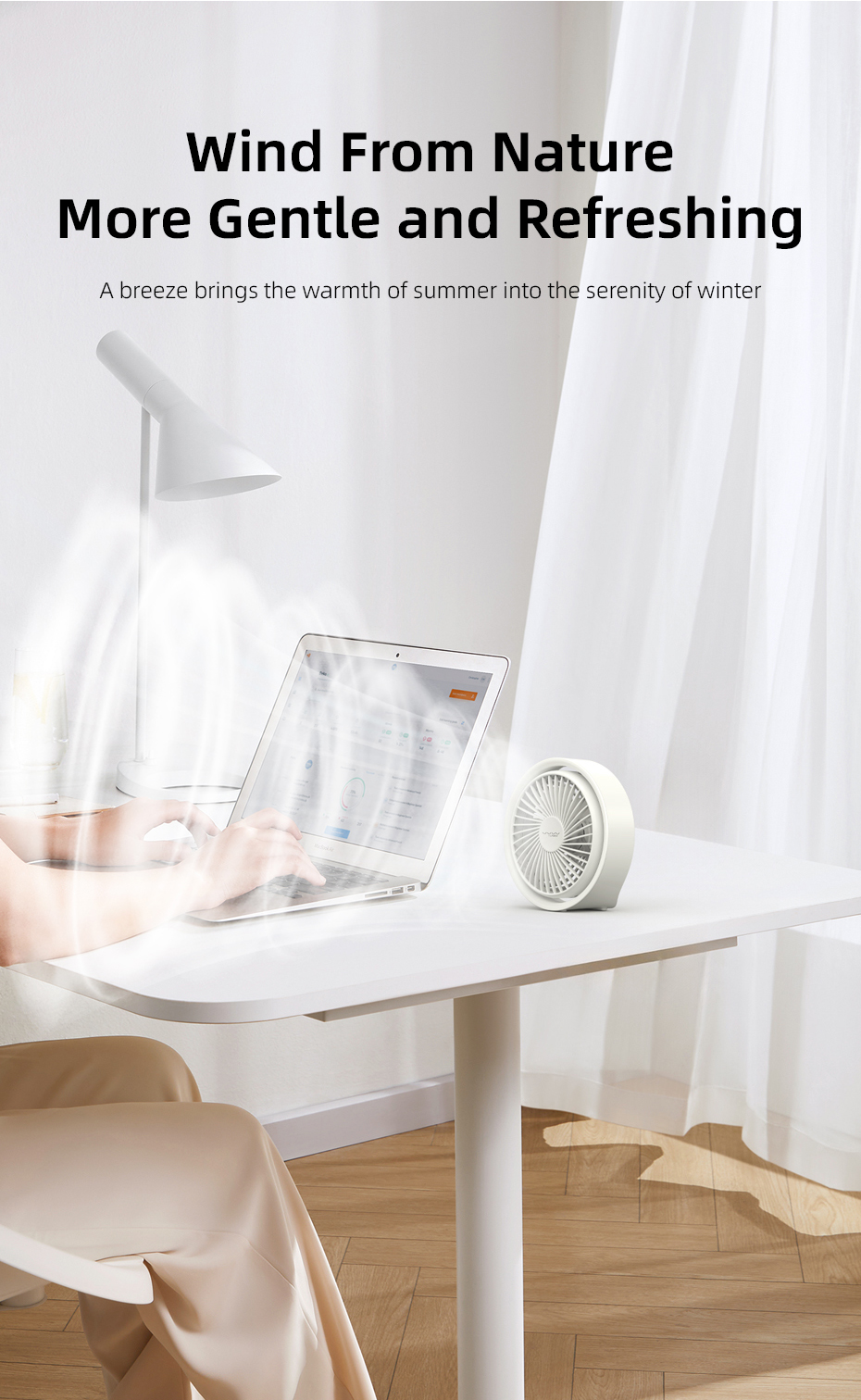 Vyvylabs D04 Mini Portable Desktop Fan (with LED light)