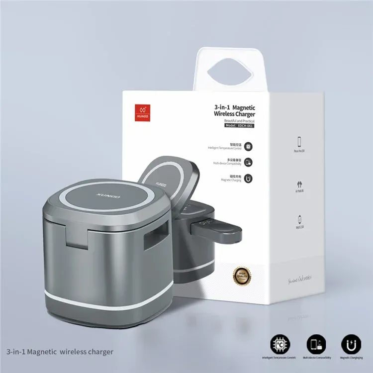 XUNDD XDCH-061 3-in-1 Foldable Magnetic Wireless Charging Stand