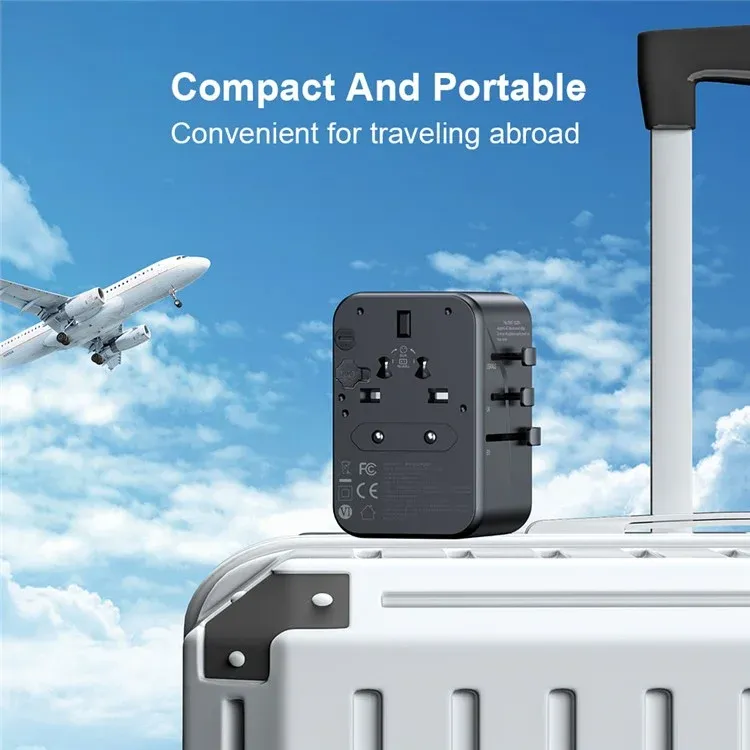 XUNDD XDCH-072 65W 5 USB Ports Universal Travel Adapter