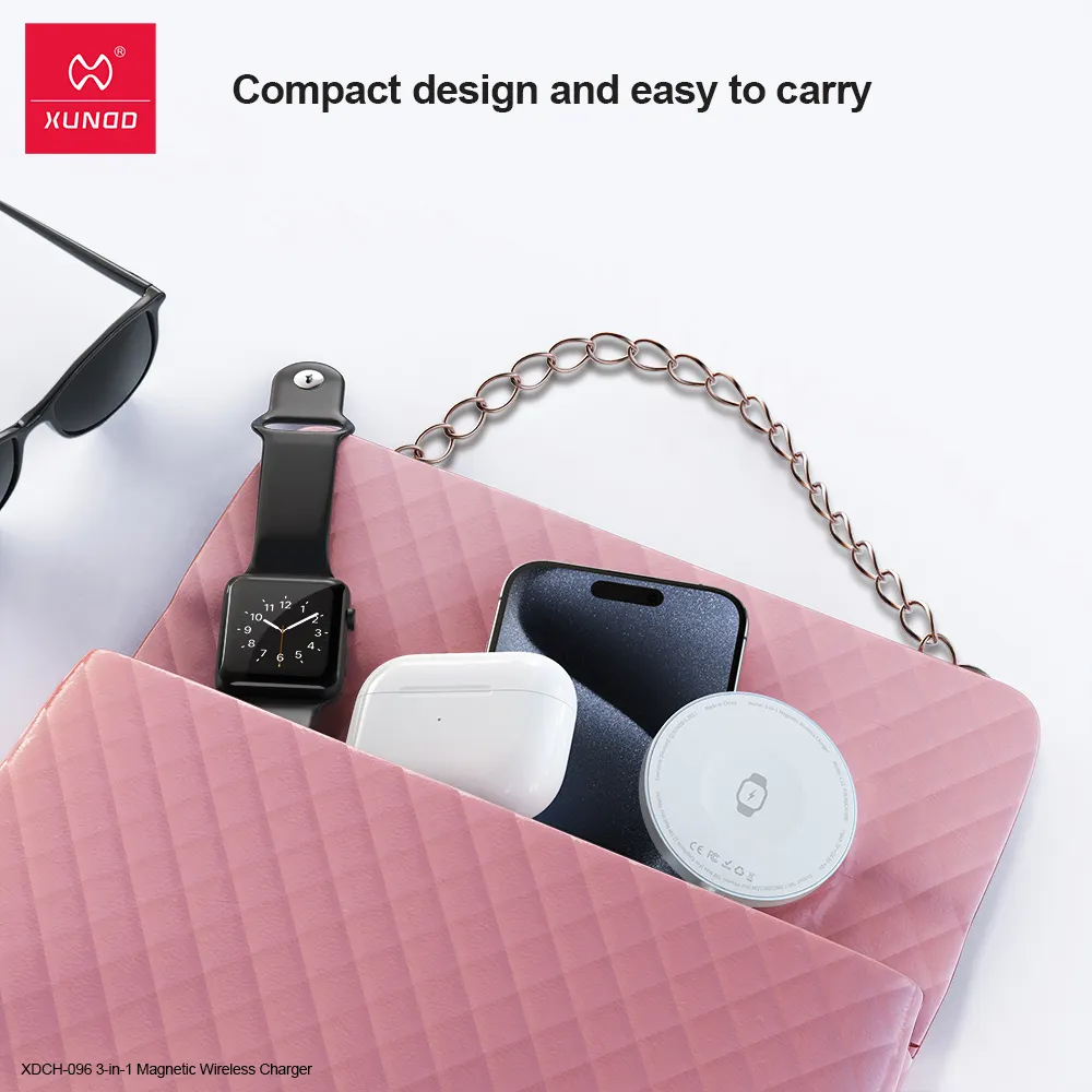 XUNDD XDCH-096 15W Magnetic 3-in-1 Wireless Charger
