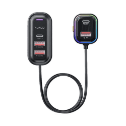 XUNDD XDCH-107 30W PD Fast Car Charger with Rear Seat Charging Ports
