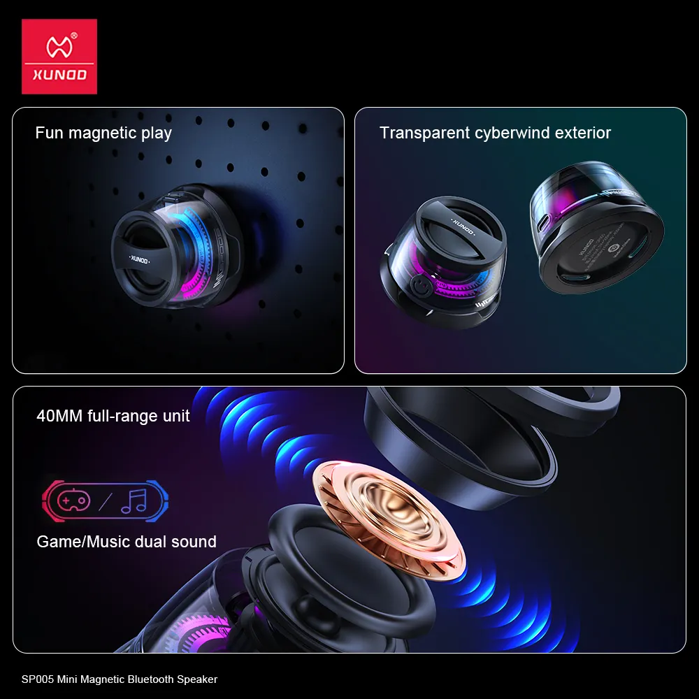 Xundd SP005 Magnetic Ultra Portable LED Speaker