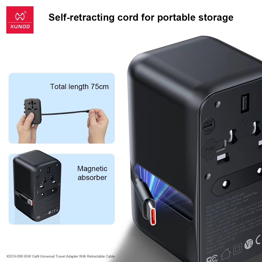 Xundd XDCH-090 65W GaN Universal Travel Adapter