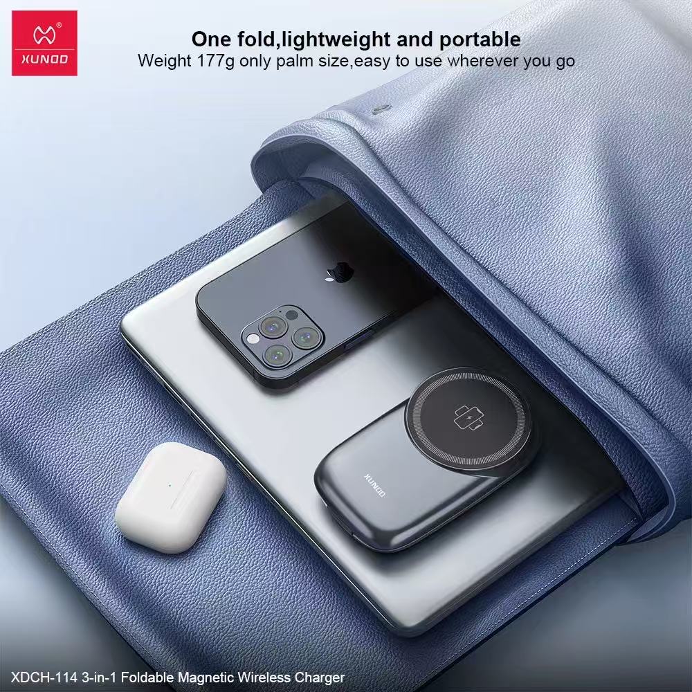 Xundd XDCH-114 3in1 Foldable Magnetic Wireless Charger