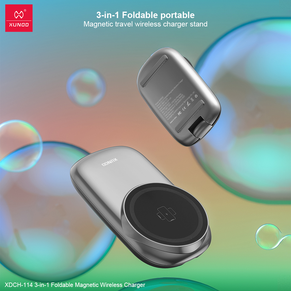 Xundd XDCH-114 3in1 Foldable Magnetic Wireless Charger