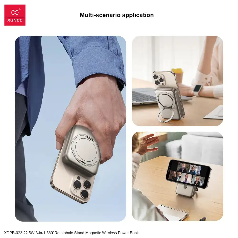 Xundd XDPB-023 22.5W 3in1 Rotatable 360 Stand Magnetic Wireless Power Bank