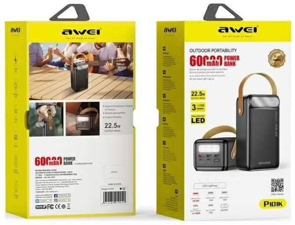 AWEI P101K 60000mAh 22.5w Fast Charging Power Bank