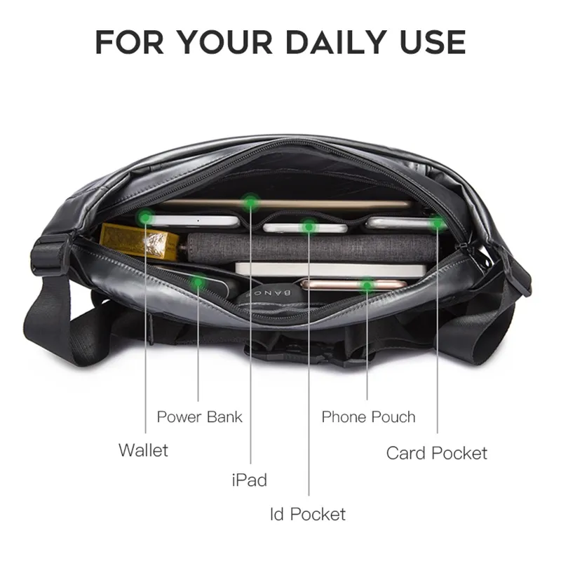 Bange BG-7311 Men Epithelium Coating Waterproof Crossbody Chest Bag
