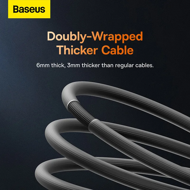 Baseus 100W USB-A To Type-C CoolPlay Series Doublly-Wrapped Premium Quality Fast Charging Cable 1 Meter / 2 Meter