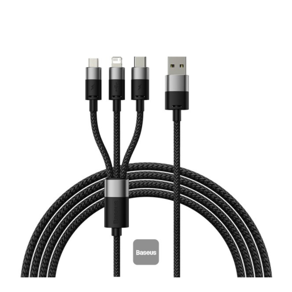 Baseus Cable 3in1 USB cable Baseus StarSpeed Series, USB-C + Micro + Lightning 3.5A 1.2M (1) Baseus Cable 3in1 USB cable Baseus StarSpeed Series, USB-C + Micro + Lightning 3.5A 1.2M